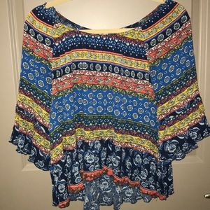 Colorful Off-the-shoulder Top